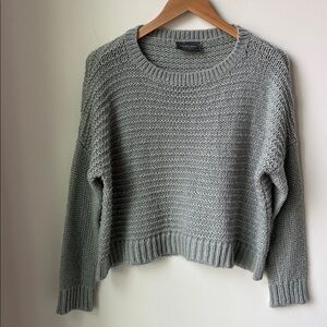 Wooden Ships Cropped Rails Crew Chunky Sweater Mohair Wool Blend Grey Size XS/S